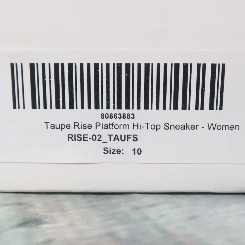 BAMBOO TAUPE RISE PLATFORM HI TOP SNEAKER SIZE 10